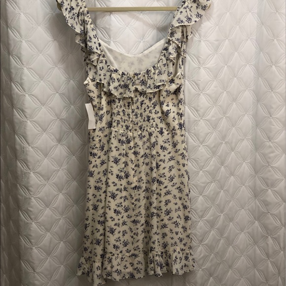 Reformation Size 10 Ivory & Blue Dress - Picture 4 of 6